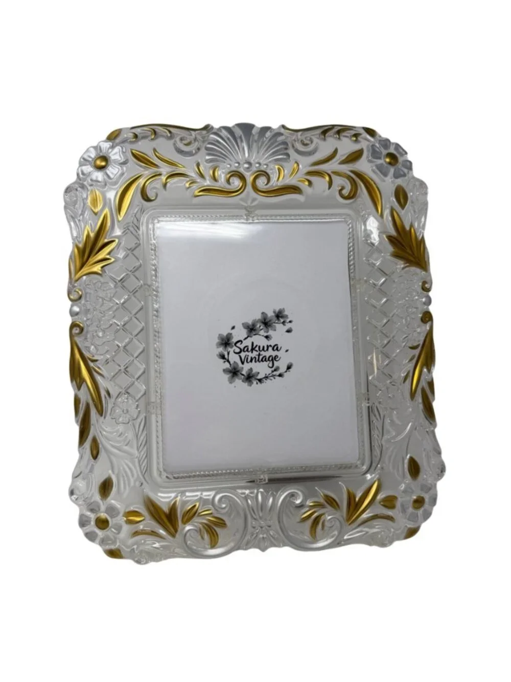 Vintage Tabletop Lead Crystal Photo Frame 15 x 12.75